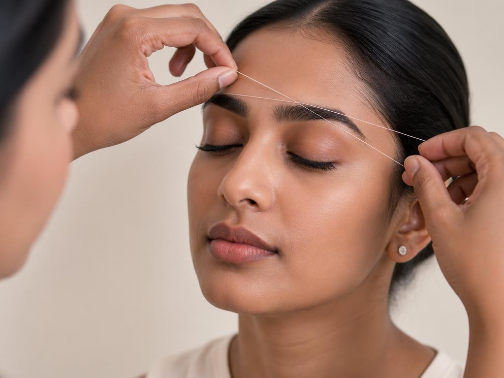 Eyebrow shaping using the threading technique