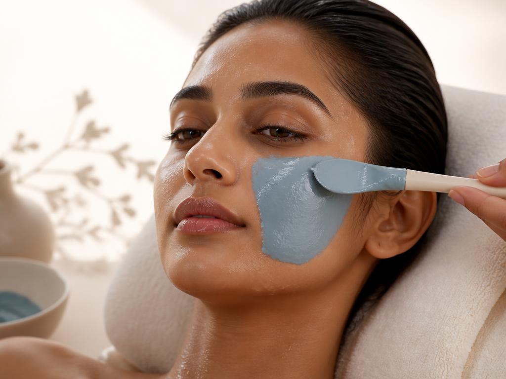 Hydrating mud mask being applied during a cleanup